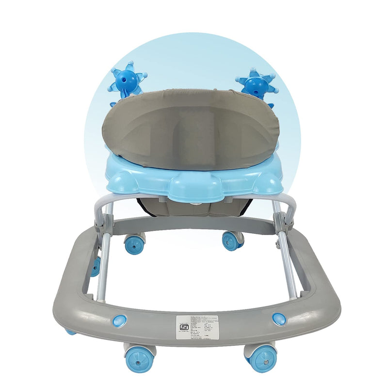 Dash Butterfly Baby Walker with 3 Position Adjustable Height Music & Light, Foldable Activity Walker, Baby 6-18 Months boy, Walker for Kids (Capacity 20kg | Blue)