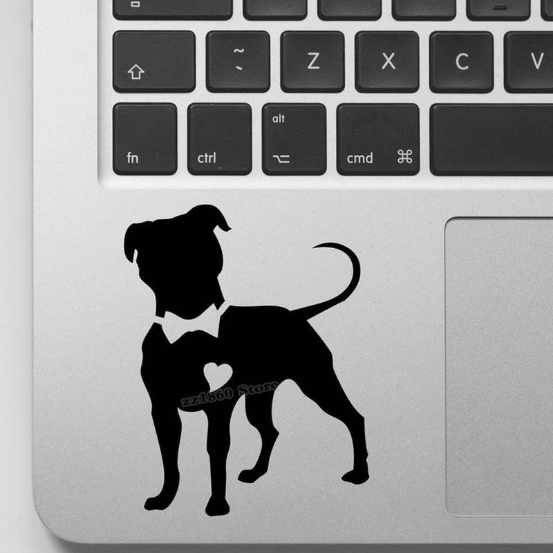 GADGETS WRAP Vinyl Dog Heart Decal Dog Lover Stickers Dog Decal Laptop Sticker Vinyl Black