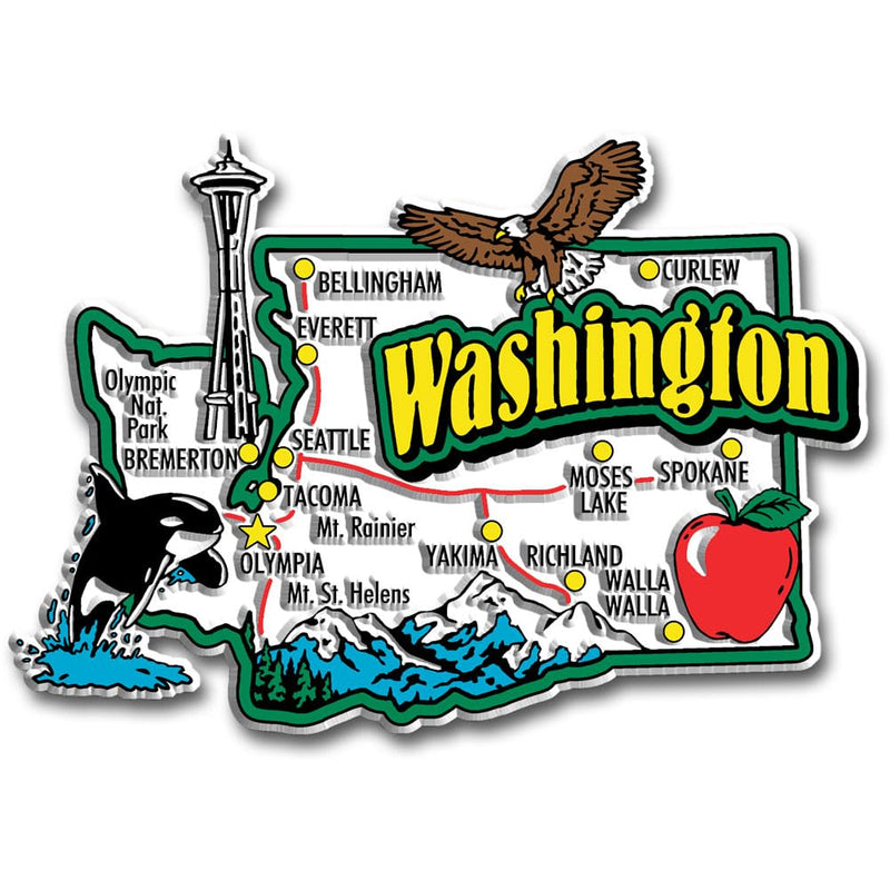 Washington State Jumbo Map Magnet