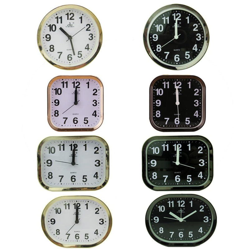 CALANDIS Modern Multi Shaped Desk Clock Quartz Clock Gold Frame Home Decor Round