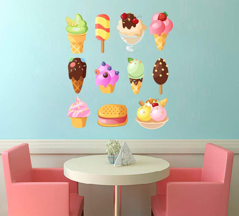 Tuffuk Ice Creams Large Vinyl Wallstickers for Home Decorations(50 cm x 50 cm)4TZ109