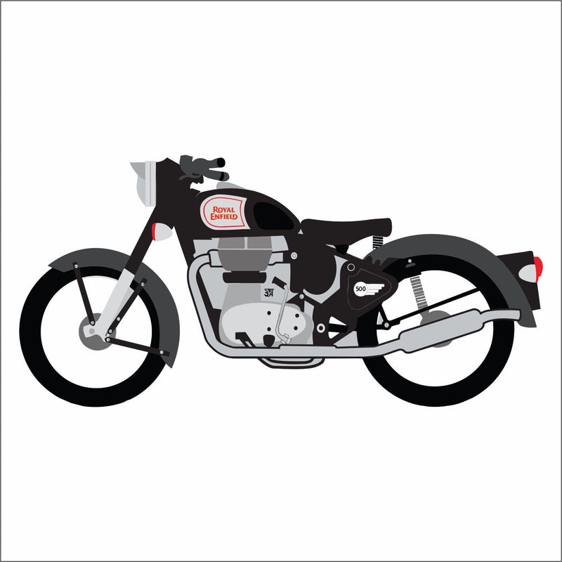 Wall Attraction™ Royal Enfield Bullet Wall Stickers & Murals Size - 40x78cm MD180_S