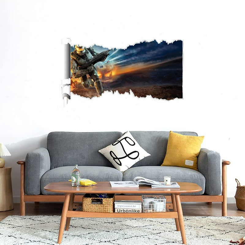 GADGETS WRAP Printed Wall Decal Sticker Scratched Paper Style Wall Decal (90cm x 50cm) - Space Battle