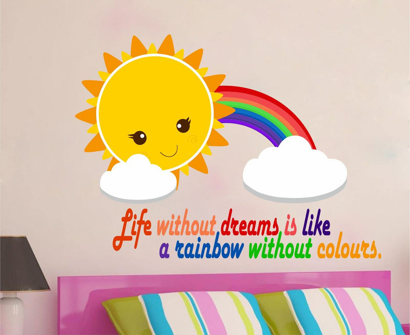 Sticker Studio Rainbow Wall Sticker (PVC Vinyl,Size -58 Cm X 78 Cm), Self-Adhesive