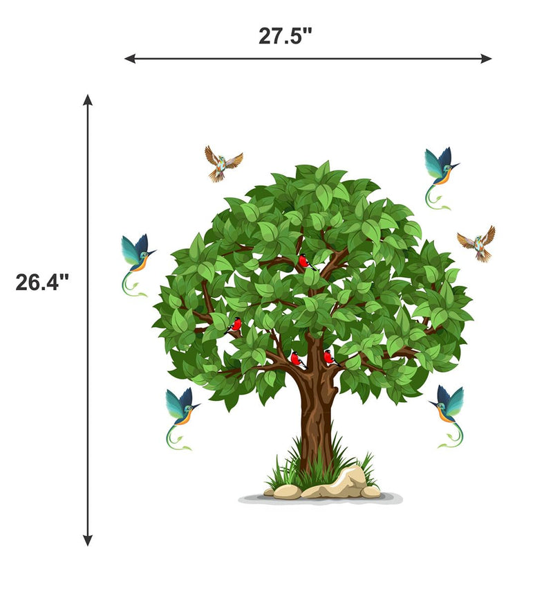 Merical Green Tree| Size 69 X 71Cms | Wall Stickers for Home, Hall, Bedroom, Kitchen and Living Room