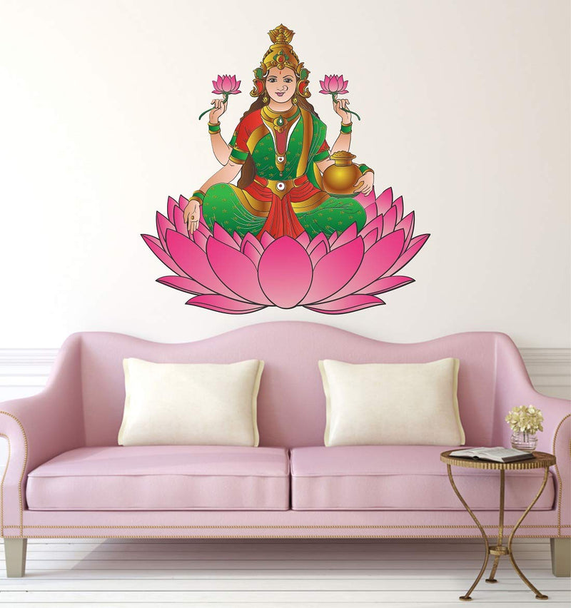 Tuffuk Lord Lakshmi Large Vinyl Wallstickers for Home Decorations(70 cm x 70 cm)5TZ0158