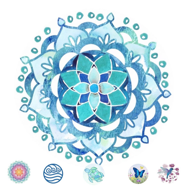 Blue Mandala : Screen Door Magnets – Twist, Click and Lock - Keep People and Pets from Walking into a Screen Door