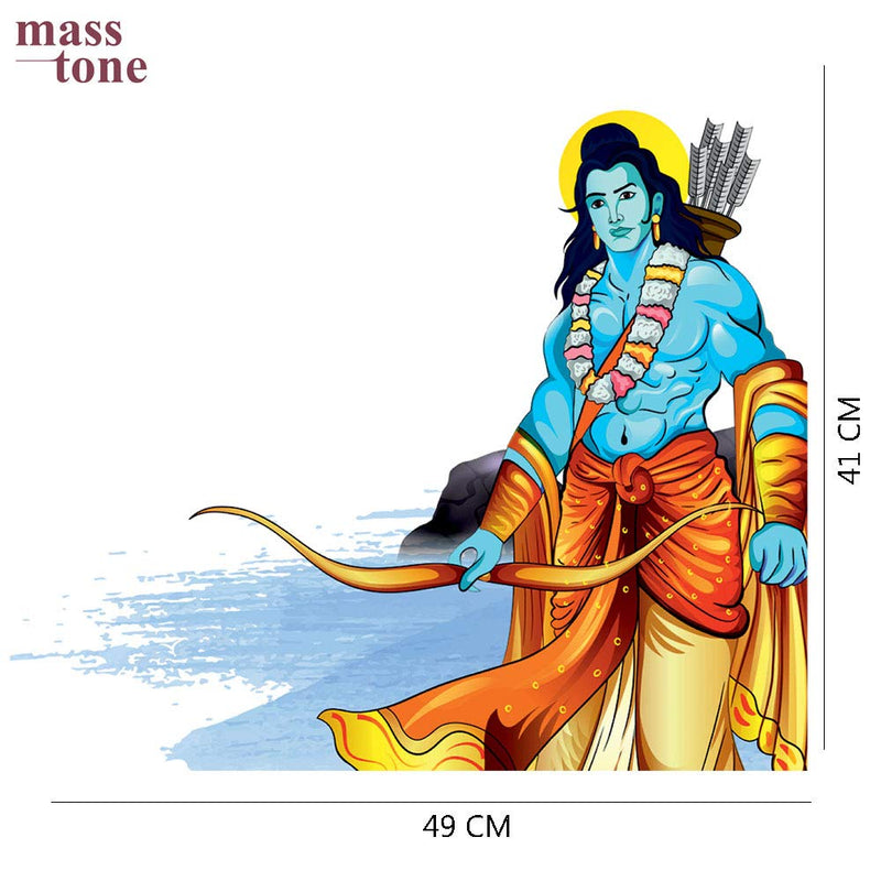 Masstone Lord Jai Shree Ram PVC Vinyl Sticker for Wall (Size: 49 x 41 cm), Multicolour - Pack of 1