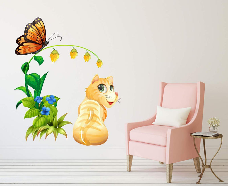 Tuffuk Cat Large Vinyl Wallstickers for Home Decorations(60 cm x 70 cm)5TZ0171