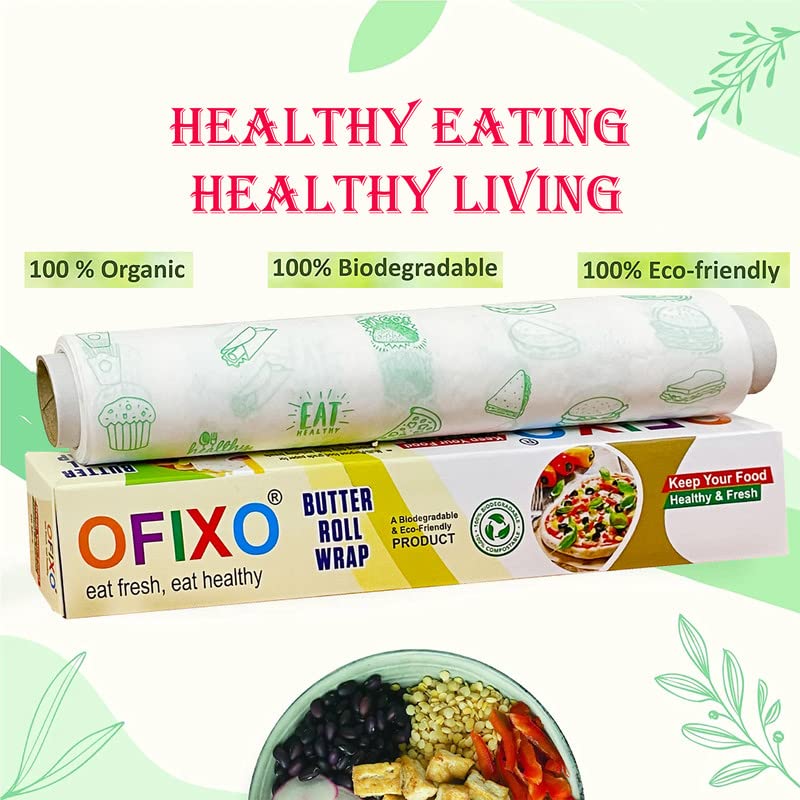 OFIXO Food WRAP Multipurpose Food Wrapping Paper | 20 Meter | Perfect Premium Food Wrapping Paper for Cooking, Baking, Packing and Serving Foods (Pack of 1)