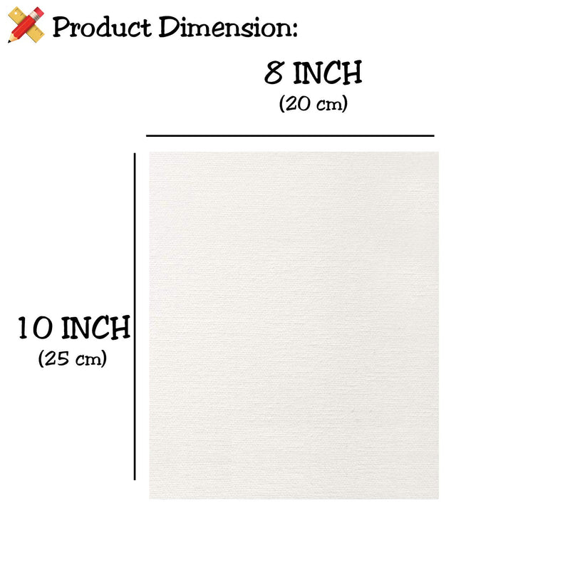 VARIETY CANVAS 8 X 10 Inch Cotton Canvas Board for Acrylic Painting, 25x20 cm, White Color Pack of 6