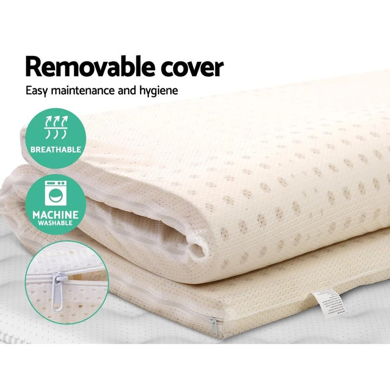 AVI 2 Inch 100% Natural Latex 7 Zone Pincore Holes King Size Mattress Topper|Removable Spun Fabric Zipper Cover|Medium Plush 85 Density|Reversible Mattresses Topper (78X72x2 Inch, 10 Years Warranty)