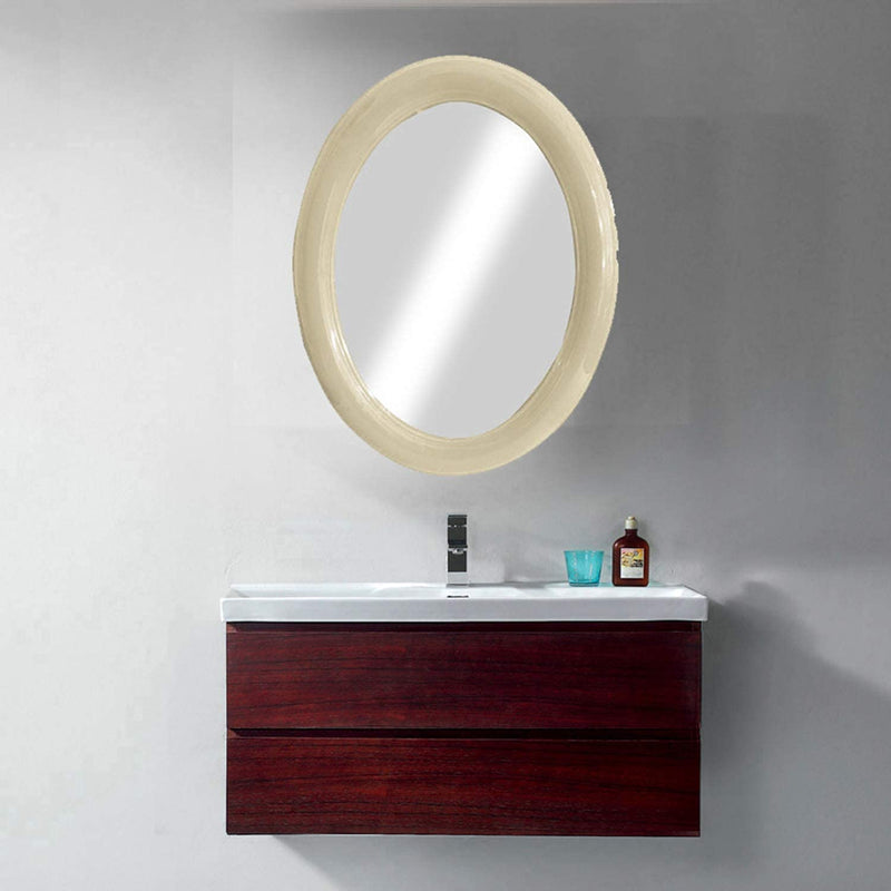 Confidence Off White Light Weighted Oval Shape Mirror Perfect for Wall Hanging