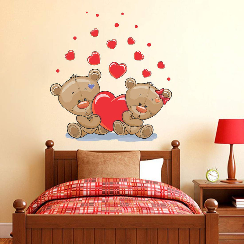 Wallstick Love Teddy Couples wallstickers (Vinyl 60 cm x 60 cm)