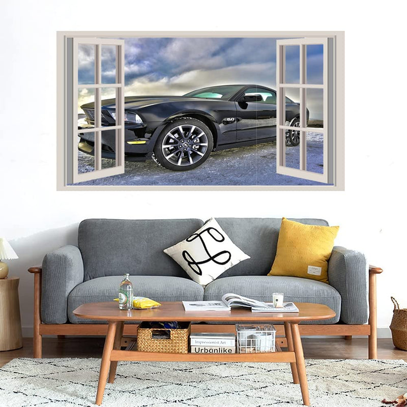 GADGETS WRAP Printed Wall Decal Sticker Fake Window Style Decal (90cm x 50cm) - GT car