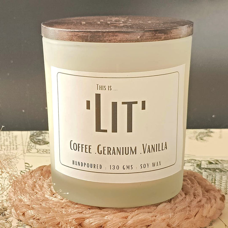 THE TINGE Coffee Geranium Vanilla Scented Hand Poured Smokeless Pure Soy Wax Candle I Upto 30 Hours I for Birthday Anniversary Gift I Home Decor, Birthday Gift Fragrance Candle