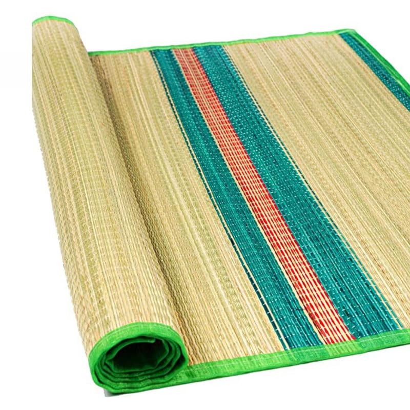 Limrah Enterprises Traditional Chatai Mats for Home - Korai Grass Mat Single chatai 3.5x6 outliune Light Green (Pack of 1)