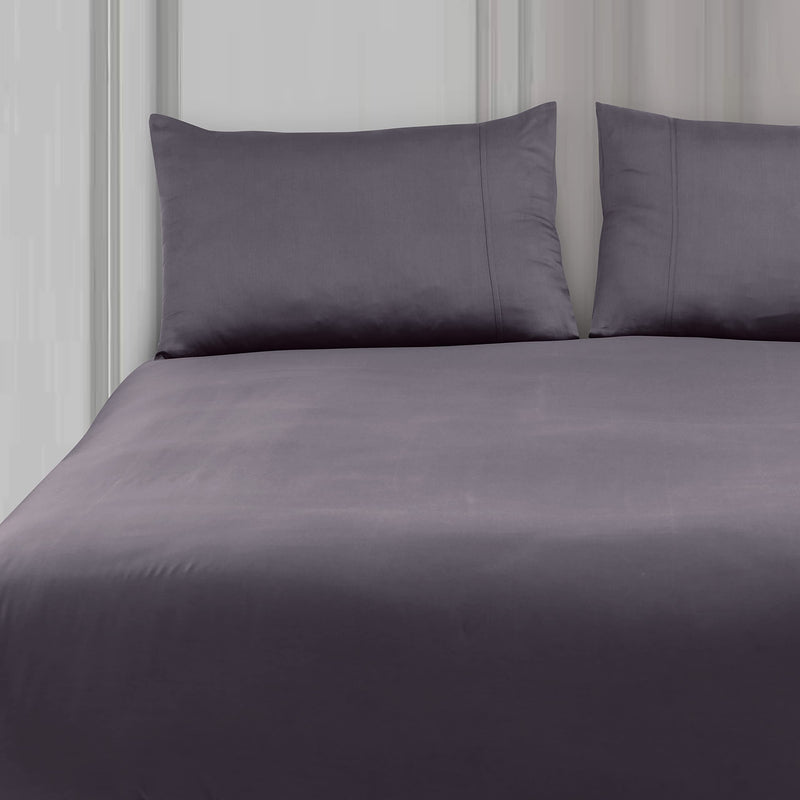 Spread Spain Madison Avenue Cotton with Light Silky and Sateen Sheets 400 Thread Count Fitted Bedsheet with 2 Pillow Cover (Fudge)