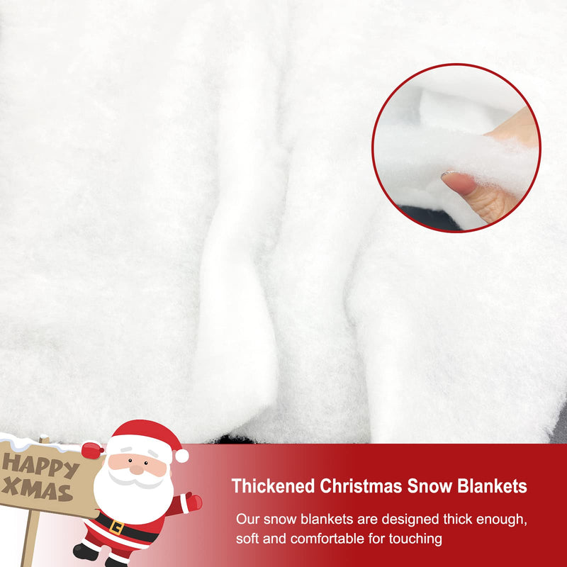 Christmas Fake Snow Blanket Roll, 15.7 in x 5 Feet White Artificial Snow Blanket, Fluffy Fabric Christmas Snow Blanket Decoration for Xmas Tree Village Winter Mantle Snow