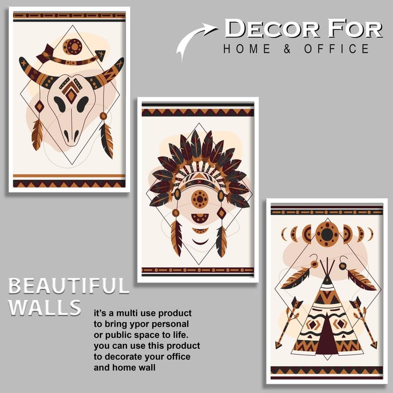 SAF paintings Set of 3 Modern Boho Art Wall Painting For Home And Office ol-COMBO-2091-K3