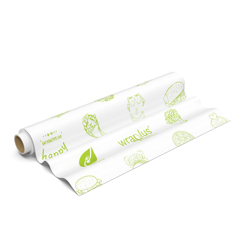 WRAPLUS "REDEFINING FOOD WRAPPING " Multipurpose Food Wrapping Paper I 10M I Green and White I Food Wrapping Paper roll I Food wrap Paper I Wrapping Paper for Food I Wrapping Paper I Pack of 2