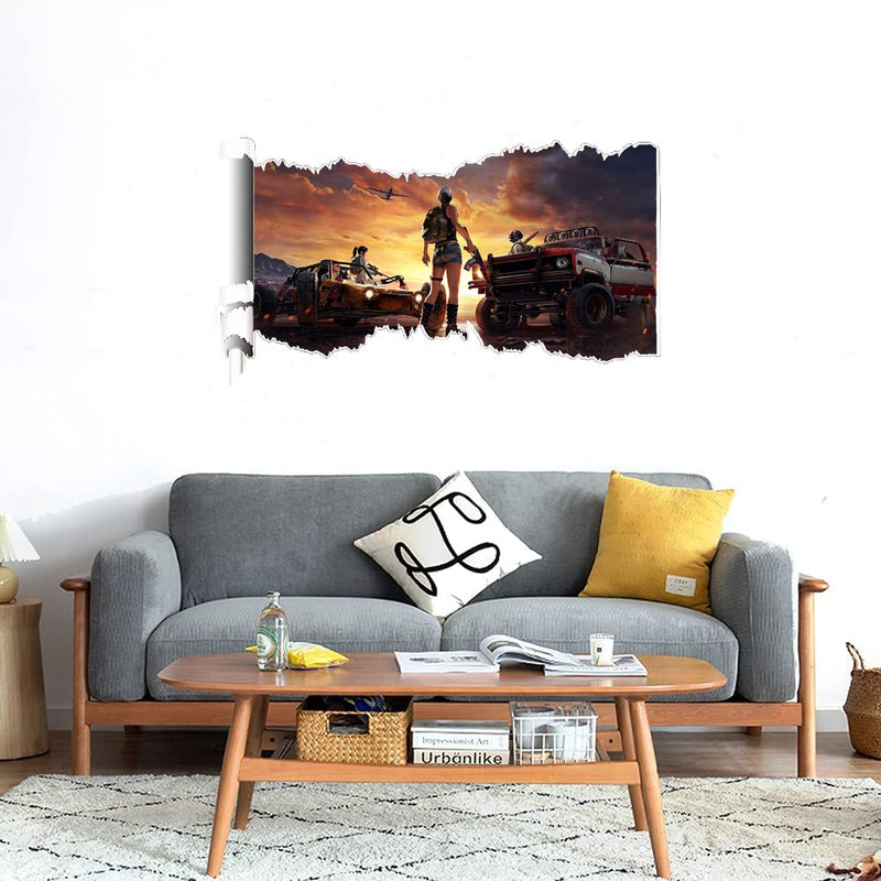 GADGETS WRAP Printed Wall Decal Sticker Scratched Paper Style Wall Decal (90cm x 50cm) - PUBG Team2