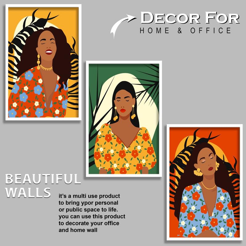 SAF paintings Set of 3 Modern Boho Art Wall Painting For Home And Office ol-COMBO-2052-K3