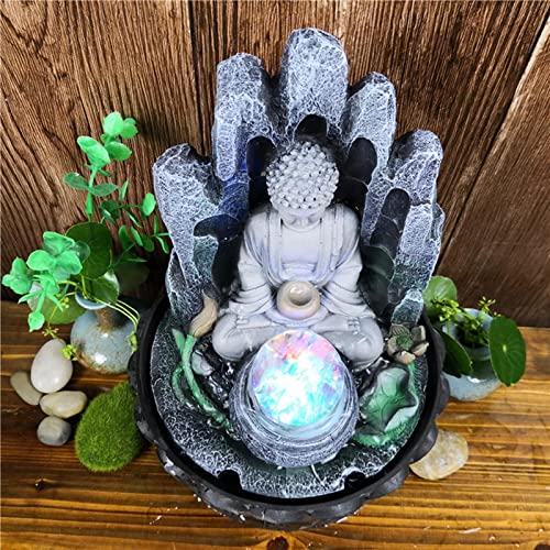 ATORSE® Buddha Water Fountain Waterfall Zen Desk Ornaments Bedroom Spa Decor