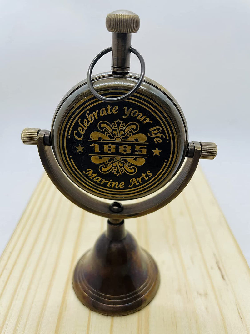 TARANO Antique Brass Desk and Table Clock Antique Clock for Home and Office Table Decor Clock