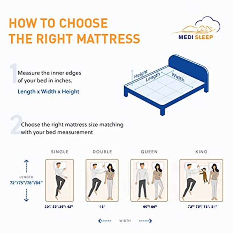 MEDISLEEP Breeze Mattress - 100% Natural Pincore Latex and High-Resilience Support Foam Reversible Mattress, with Organic Cotton Quilted Covers Surface- 75X35X8 for Single Bed With 1 Microfiber Pillow