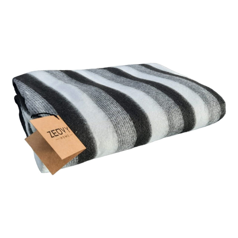 ZEUVY HOME All Season Soft & Cozy Polar Fleece Single Size (150x220Cm) Blanket for All Seasons/All Season Ultra Soft & Light-Weight Travel Blanket(Black & White) (3)