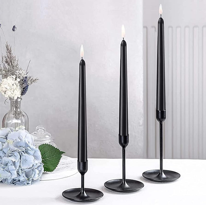 atorakushon Black Taper Stick Candles 10''Inches Scented Decorations Candle for Living Room Valentine Gifts Dinner Table Spa Church X-mass [Set of 8]