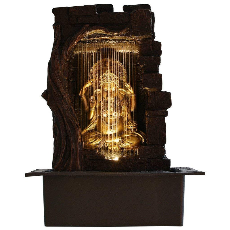 SHRI NATH Ganesha Waterfall Table Top Water Fountain for Home Décor