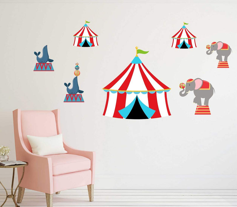 Tuffuk Circus Large Vinyl Wallstickers for Home Decorations(100 cm x 50 cm)4TZ239