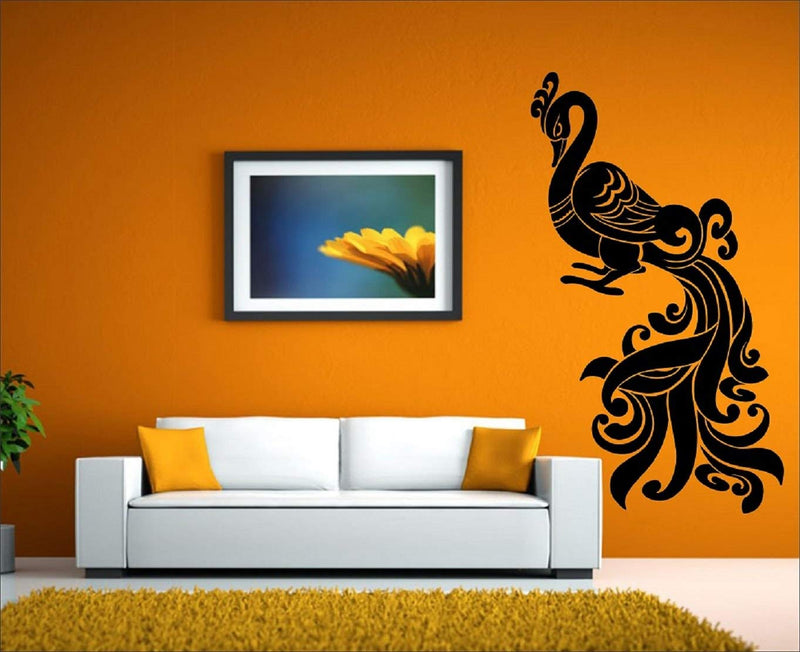 Walltech Combo of 4 Wall Sticker Lord Ganesha-(60 x 60 cms) | sb Folk Band-(11 x15 cms) | Lord Krishna-(47 x 60 cms) | Peacock-(120 x 90 cms) - Material Vinyl