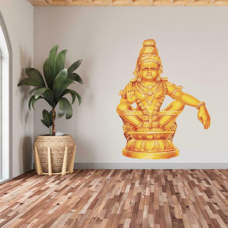 Wallzone Ayyappan Medium Vinyl Wallsticker for Home Decoration (33 cm x 42 cm)