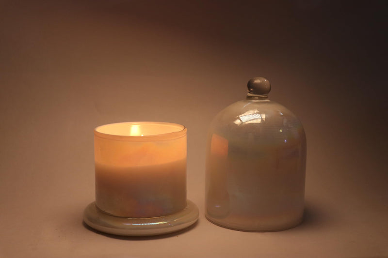 ARRK Heaven Candles Nice Fragrance Cream Bell Jar Candle with Fragrance Candles for Home || Bell Jar Candles || (Bell JAR White)