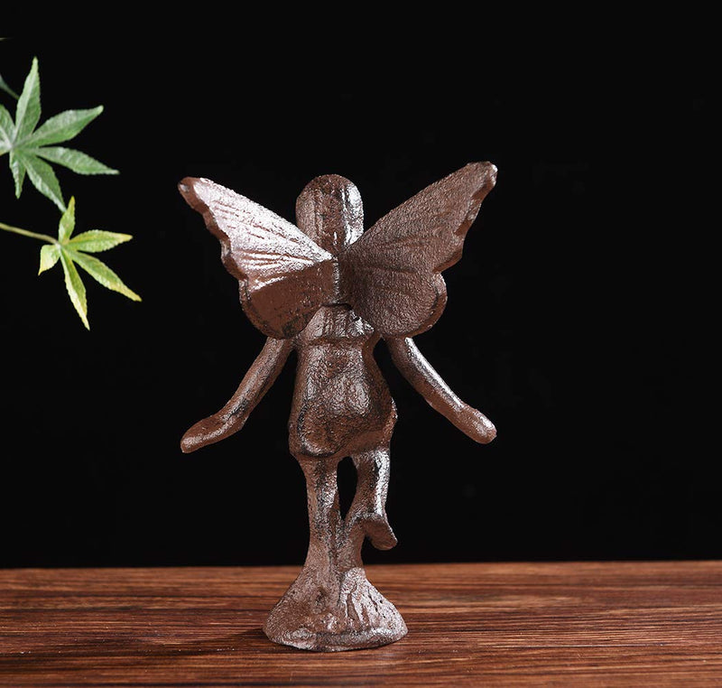 BRASSTAR Cast Iron Fairy Statue Collection Garden Home Office Desk Fairy Tale Decor Elf Angel Figurine PTWQ010