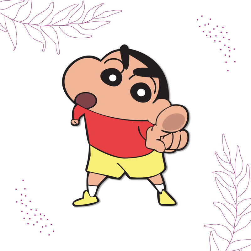 Bhai Please Shinchan Wooden Fridge Magnet | Fun Comic Character Gift and Decoration | Attractive Cartoon Theme Magnet for Indoor Decoration (Pack of 1)