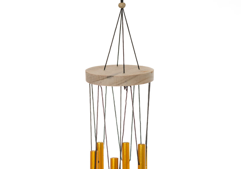 Tej Gifts Metal Wind Chime (6.5 x 6.5 x 66 cm, Golden)