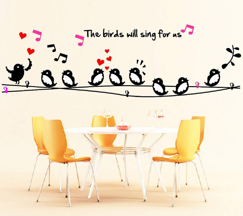 Twitter Singing Self Adhesive VinylWaterproof Decorative Wall Stickers for Hall, Bedroom, Kitchen and Furniture