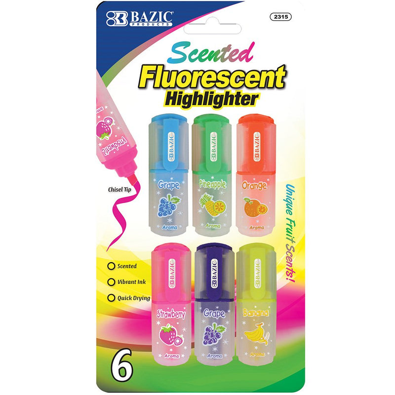 BAZIC Fruit Scented Mini Highlighters (6/Pack)