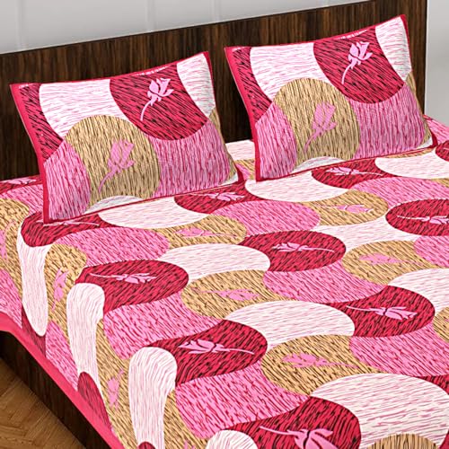 BedZone 100% Cotton Rajasthani Jaipuri Traditional Floral King Size Double Bedsheet with 2 Pillow Covers - Cotton Bedsheet 51