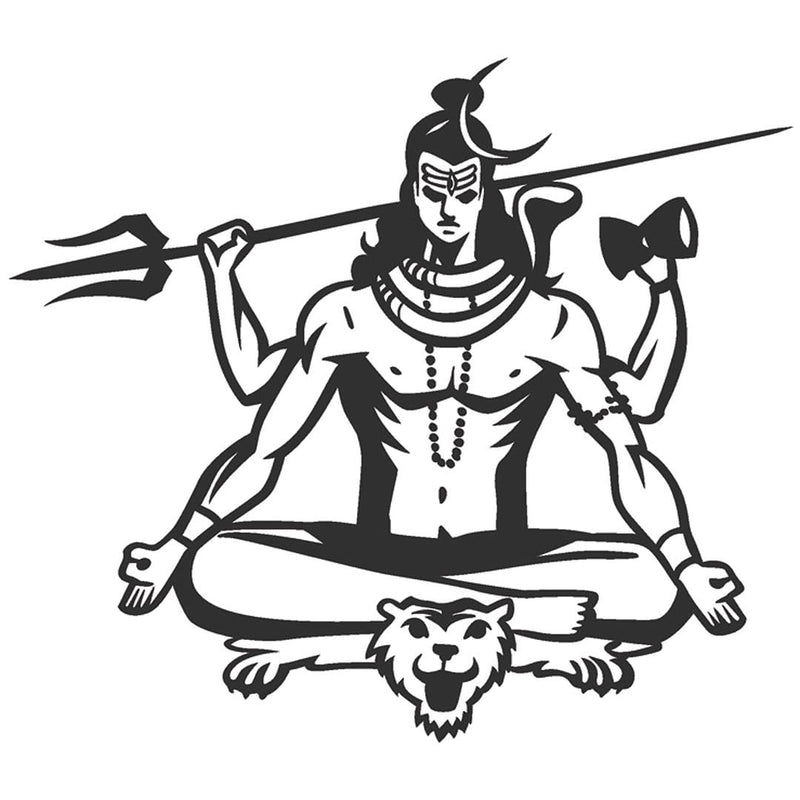 CVANU Mahadev Transparent Self-Adhesive Vinyl Wall Sticker for Wall Decoration (21inX24in)_S285