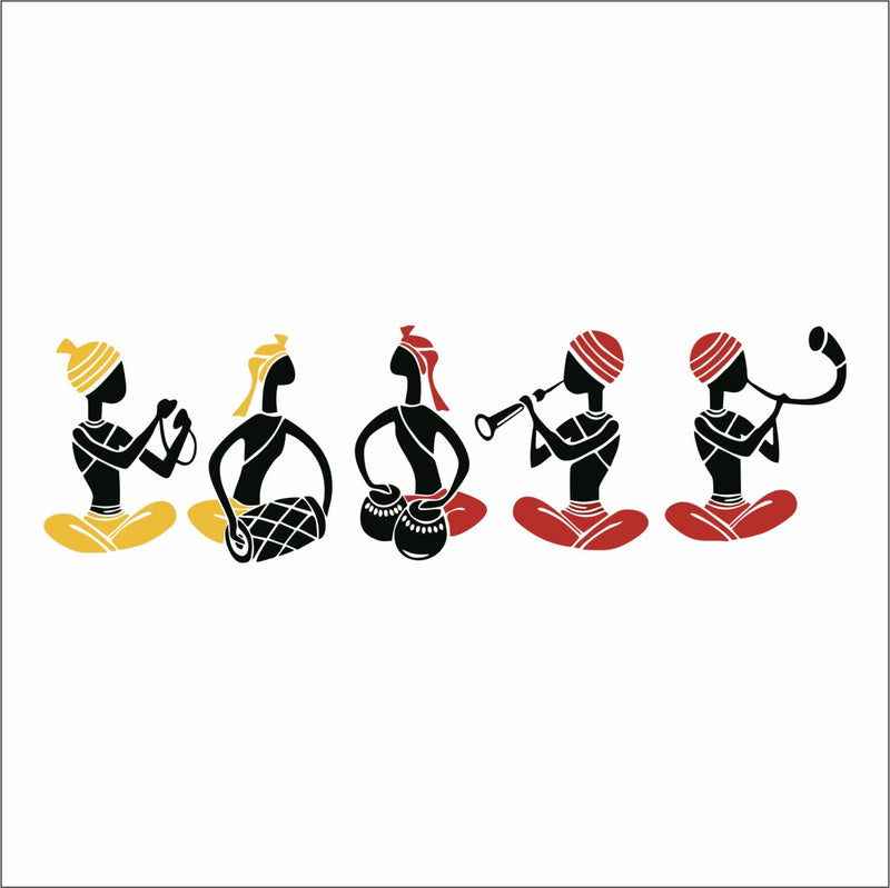 Wall Attraction™ Kokopeli Musical Group Wall Stickers & Murals Size - 119x35cm MD212_S