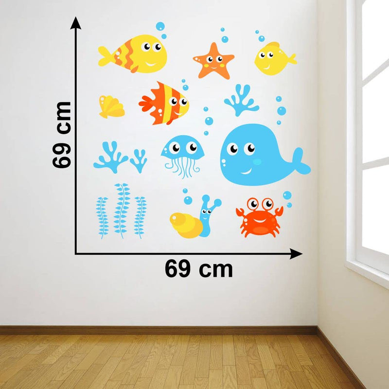 Delight Art Sea Animal Design Wall Sticker Size - (69 * 69) cm Model id - (DAMC00394L)