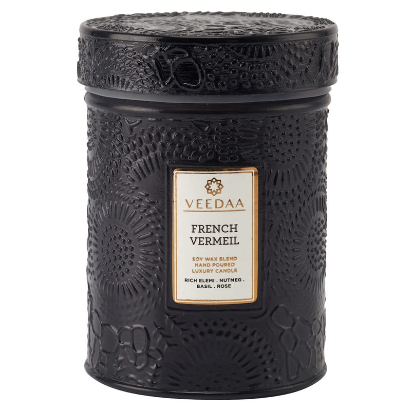 VEEDAA French Vermeil Soy Wax Mandala Glass Scented Candle (Burns 22 Hours)