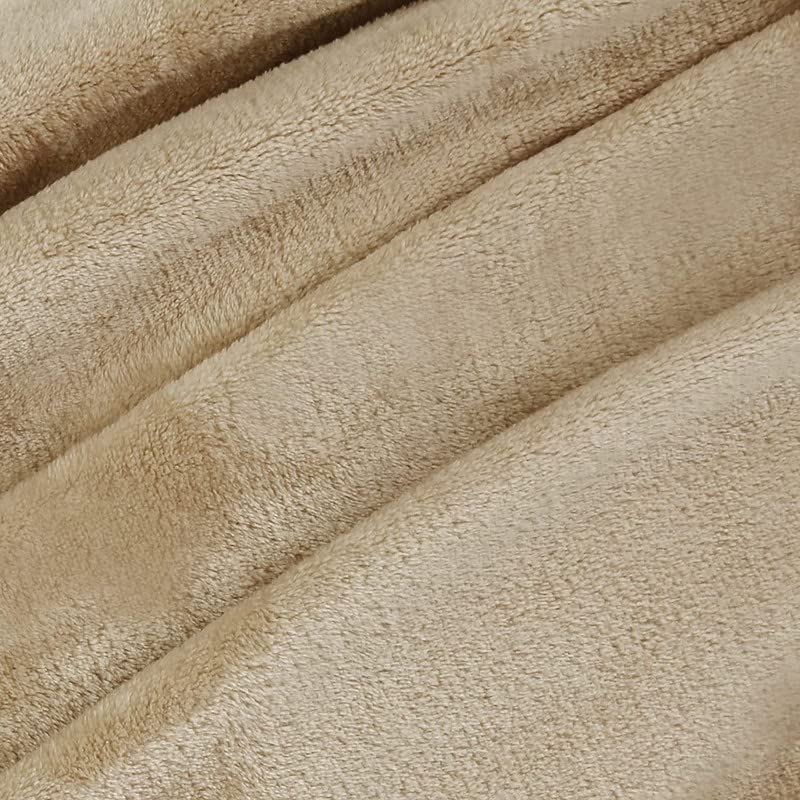 BSB HOME Polyester Premium Plush Single Blanket|300 GSM Lightweight Cozy Soft for Bed, Sofa, Couch, Travel&Camping|150X220 Cm Or 60X86 Inches|Beige,200 TC