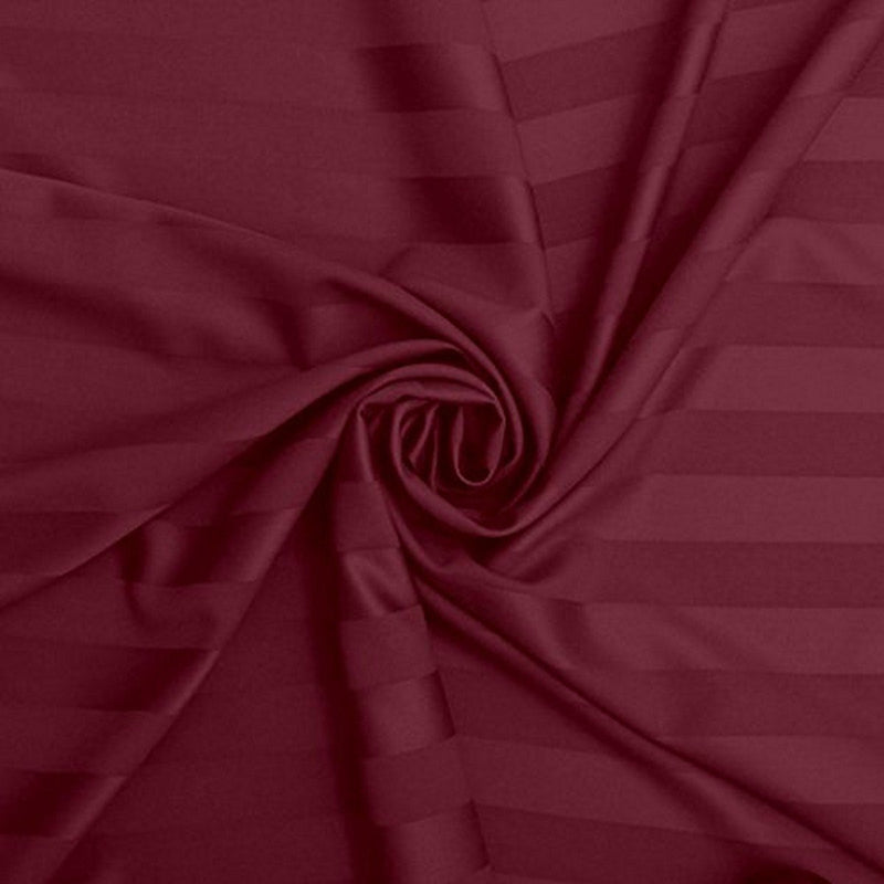 Satin Stripes 1 Single Bed Cotton BEDSHEET with 1 Pillow Cover (Maroon)