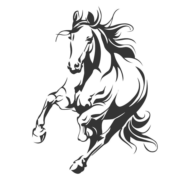 Tuffuk Black Horse Large Vinyl Wallstickers for Home Decorations(60 cm x 50 cm)5TZ396